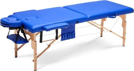 Stół, łóżko do masażu 2-segmentowe drewniane XXL Niebieskie