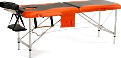 Zdjęcie Stół, łóżko do masażu 2-segmentowe aluminiowe dwukolorowe Czarno Pomarańczowe - Gdynia