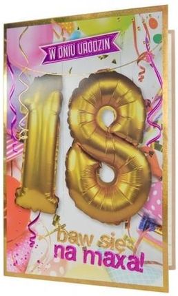 Kukartka Karnet Qbl-001 Urodziny 18 + Balony