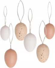 Zdjęcie ZAWIESZKI JAJKA 6 SZT NATURAL OZDOBY WIELKANOC - Boguchwała