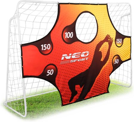 Neo-Sport Bramka do piłki nożnej 245x155x80 cm + mata celownicza (1455)