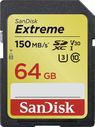Karta SanDisk Extreme SDXC 64 GB Class 10 UHS-I/U3 V30 (001835240000)