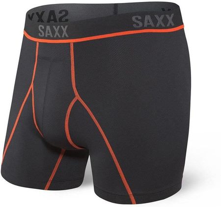 Bokserki do biegania bokserki męskie sportowe SAXX Kinetic HD Boxer Brief Black Vermillion
