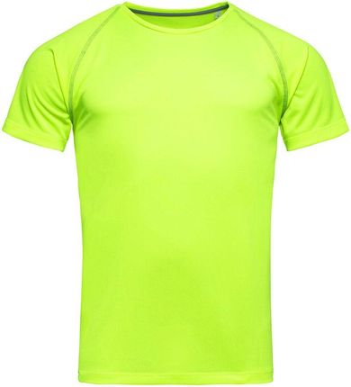 Koszulka T shirt, Żółta, Sportowa, ACTIVE DRY Poliester, Raglanowe Rękawy, Jaskrawa TSJNPLST8030cyberyellow