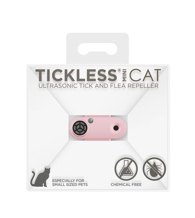 TICKLESS Mini Cat Ultradźwiękowy odstraszacz kleszczy i pcheł dla kotów Baby Pink