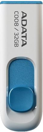 Adata USB C008 Classic 32GB Biały/Niebieski (AC00832GRWE)