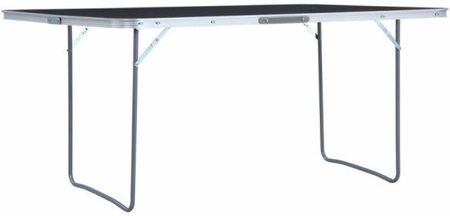 Vidaxl Składany stolik turystyczny szary aluminiowy 180 x 60 cm