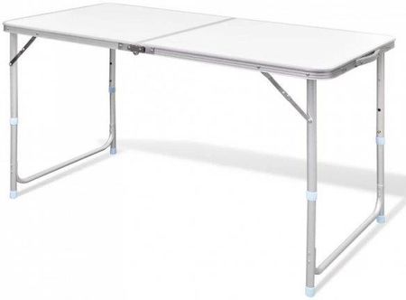 Vidaxl Składany aluminiowy stół kempingowy z regulacją wysokości 120 x 60 cm