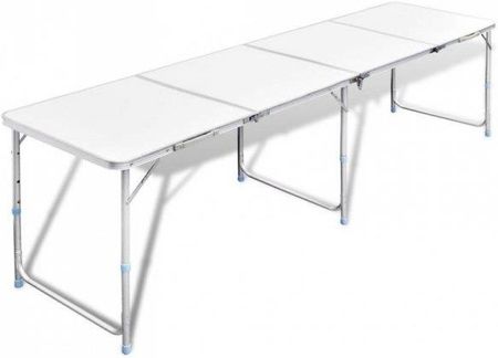 Vidaxl Składany aluminiowy stół kempingowy z regulacją wysokości 240 x 60 cm
