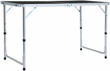 Vidaxl Składany stolik turystyczny szary aluminiowy 120 x 60 cm