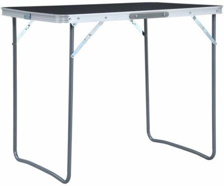 Vidaxl Składany stolik turystyczny z metalową ramą 80x60 cm szary
