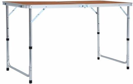 Vidaxl Składany stolik turystyczny aluminiowy 120x60 cm