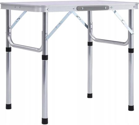 Vidaxl Składany stolik turystyczny biały aluminiowy 60 x 45 cm