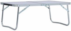 Vidaxl Składany stolik turystyczny biały aluminiowy 60x40 cm
