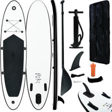 Vidaxl Nadmuchiwana deska SUP z akcesoriami czarno-biała - Deski do windsurfingu