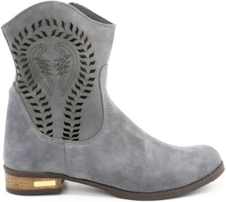 Damskie botki ażurowe Cassie jasno szare