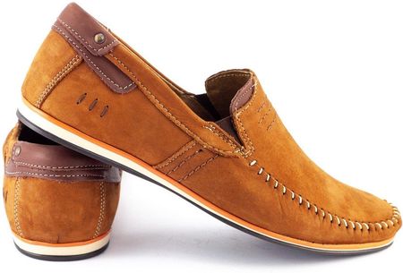 Komodo Mokasyny Męskie Skórzane 876 Camel - zdjęcie 2