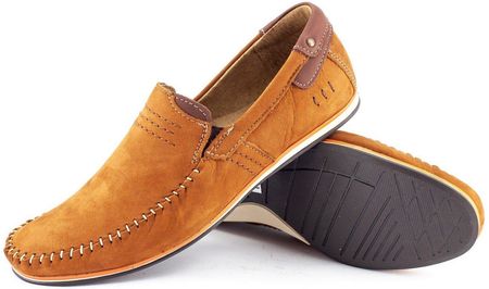 Komodo Mokasyny Męskie Skórzane 876 Camel - zdjęcie 6