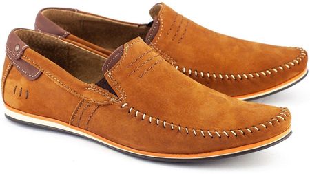 Komodo Mokasyny Męskie Skórzane 876 Camel - zdjęcie 4