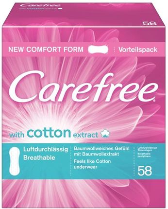 Carefree Wkładki higieniczne Cotton Breathable Fresh 58 szt.