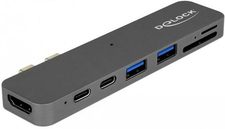 Delock Stacja dokująca dla Macbooka USB-C(M)->2X USB 3.1, HDMI, 1X THUNDERBOLT/CZYTNIK SD/MICROSD 5K (87740)