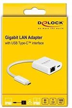 Delock USB-C adapter> Gigabit LAN + PW LAN 10/100/1000 Mbps with Power Delivery (65402)