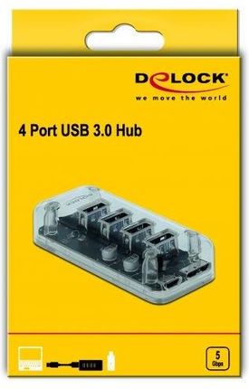 Delock external USB 3.0 hub with 4 ports, USB hub (64087)