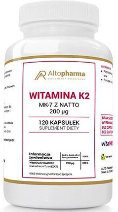 Altopharma Witamina K2 MK-7 z natto 200 µg 120 kaps. 