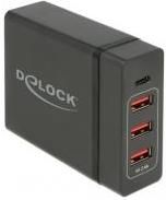 Delock USB charger 1 x USB Type-C PD + 3 x USB Type-A 60 W (black) (63974)