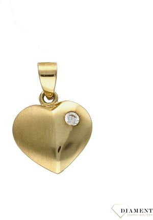 Diament Złota zawieszka 333 małe serce z cyrkonią ZA3653