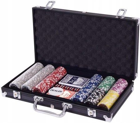 Costway Zestaw do pokera 300 żetonów karty walizka (TY565432BK)