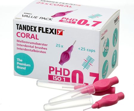 Tandex 25Szt. Szczoteczek Flexi Micro Fine Coral Różowy