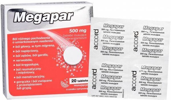 Leki Przeciwbolowe Megapar 500 Mg X Tabl Musujacych Opinie I Ceny Na Ceneo Pl