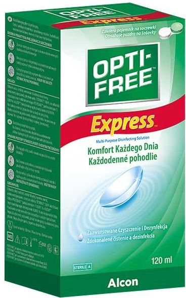 Opti-Free Express wielofunkcyjny dezynfekcyjny płyn do soczewek 120 ml - zdjęcie 1 Opti-Free Express wielofunkcyjny dezynfekcyjny płyn do soczewek 120 ml