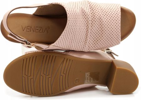 Sandały Venezia skórzane na obcasie klocku buty 38 Ceny i opinie