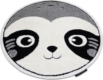 Dywany Łuszczów Dywan Dziecięcy Joy Koło Panda Miś Dla Dzieci Strukturalny Dwa Poziomy Runa Szary / Krem Koło 160cm