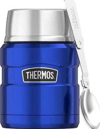 Thermos Na Jedzenie Z Składaną Łyżką I Kubkiem 0,47L Niebieski Th173026