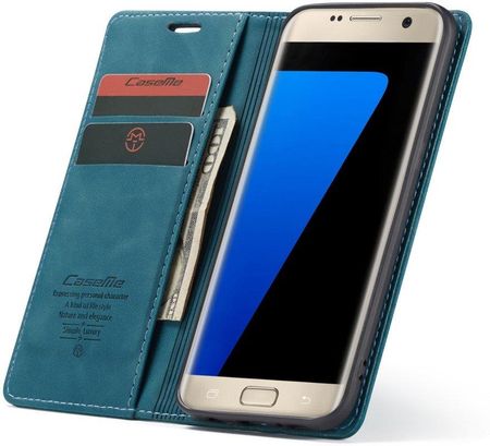 Caseme Etui do Samsung Galaxy S7 Edge Leather Wallet Case Blue