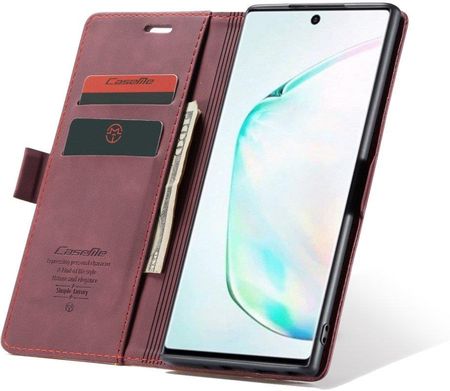 Caseme Etui do Samsung Galaxy Note 10 Plus/5G Leather Wallet Case Red