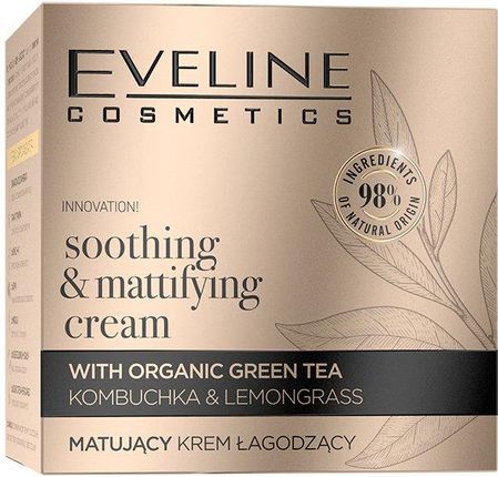 Krem Eveline Cosmetics Organic Gold Matujący Łagodzący na dzień 50ml