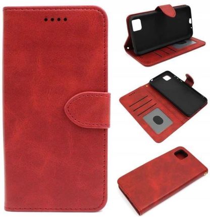 Etui Smart Leather do Huawei Y5p czerwony + SZKŁO