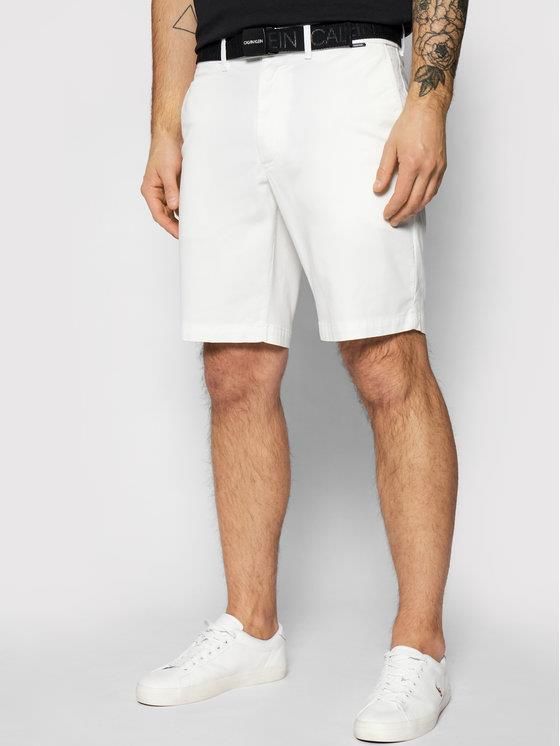 Calvin Klein Szorty materiałowe Garment Dye Belted K10K107164 Biały Slim  Fit - Ceny i opinie - Ceneo.pl