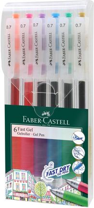 Długopis Automatyczny Żelowy Fast Gel 0 7 Mm Faber-Castell 6 Kolorów