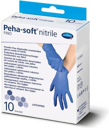Peha-Soft Nitrile Fino Rękawiczki Diagnostyczne Nitrylowe Bezpudrowe L 10szt.