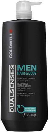 Goldwell Dualsenses for Men Hair&Body Shampoo, oczyszczający szampon dla mężczyzn, do mycia włosów i ciała, 1500 ml