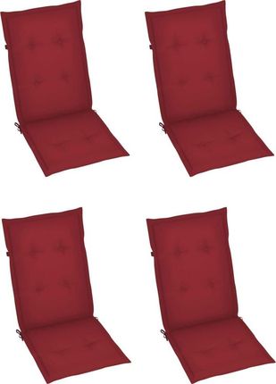 Vidaxl Poduszki Na Krzesła Ogrodowe 4Szt. Kolor Wina 120X50X4cm