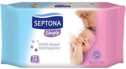 Septona Baby Simple Chusteczki nawilżane dla dzieci i niemowląt 72szt.