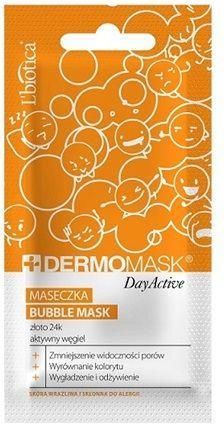 L'biotica Dermomask Day Active Maseczka bąbelkowa Bubble mask złoto 24k aktywny węgiel 10 ml