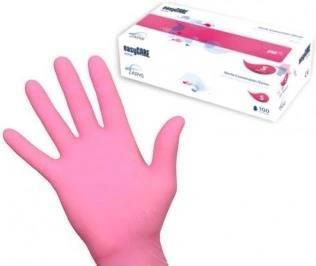 Rękawiczki Nitrylowe Bezpudrowe Różowe M 100SZT