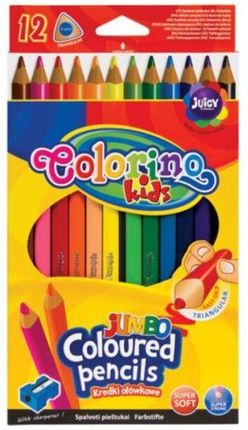 Patio Colorino Kredki Ołówkowe Trójkątne Jumbo + Temperówka 12 Kolorów